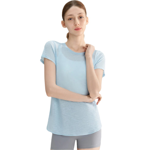 FlexCool Cutout Back Yoga Tee – Breathable & Stylish Activewear